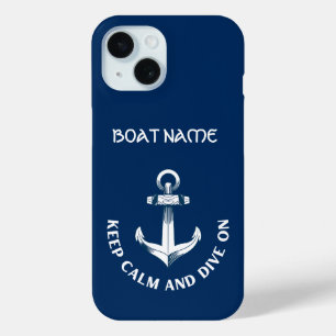 Bleib ruhig und tauche weiter, Anker Marineblau Case-Mate iPhone Hülle