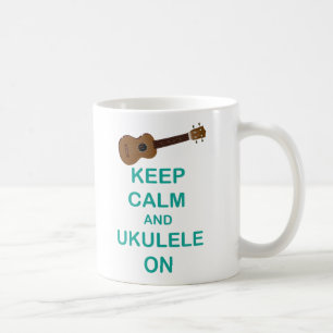 Bleib ruhig und Ukulele an einzigartiger Hawaii-Sp Kaffeetasse