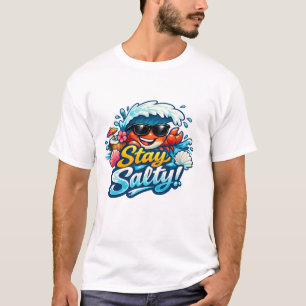 Bleib salzig – Lustiges Sommer Strand Basic T-Shir T-Shirt