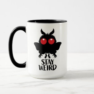 Bleib seltsam, gruselig, süß Mothman Kryptid Tasse