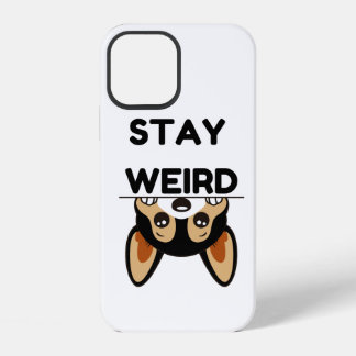 Bleib seltsam lustiger Boston Terrier Cartoon Hund iPhone 12 Hülle