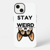 Bleib seltsam lustiger Boston Terrier Cartoon Hund