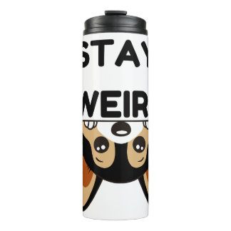 Bleib seltsam lustiger Boston Terrier Cartoon Hund Thermosbecher