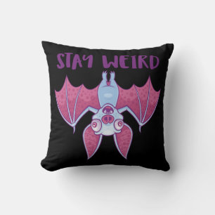 Bleib seltsam skurriler Albino-Vampir-Fledermaus-C Kissen