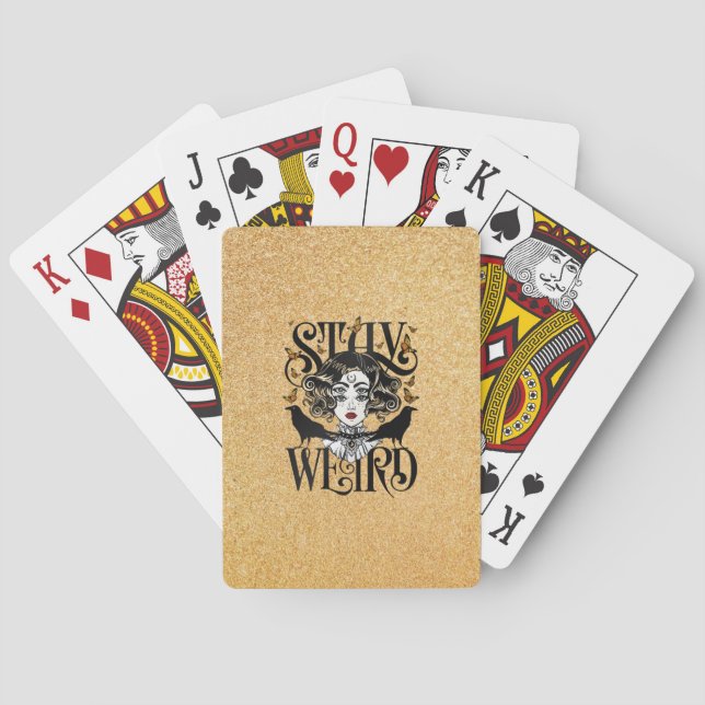 Bleib seltsam spielkarten (Rückseite)