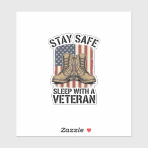 Bleib sicher schlaf mit einem Veteranen Vintage St Aufkleber