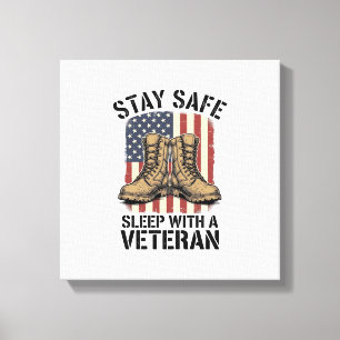 Bleib sicher schlaf mit einem Veteranen Vintage St Leinwanddruck
