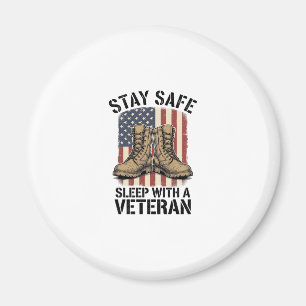 Bleib sicher schlafen mit einem Veteranen Vintage  Magnet