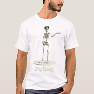 Bleib Spooky! Cartoon Stil Skelett T-Shirt