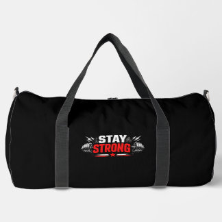Bleib Stark Fitness Motivation Gym Workout Design Duffle Bag