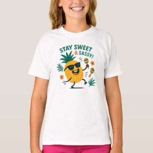 Bleib süß und frech Lustige Ananas-Grafik T-Shirt