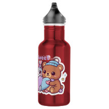 Bleib süße Kawaii-Tierfreunde Pastell-Wasserflasch