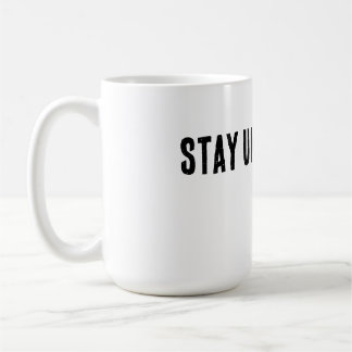 Bleib unbeeindruckt Minimal-Typography-T-Shirt Kaffeetasse