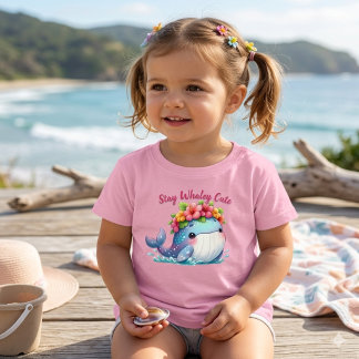 Bleib walweise süß | Süßer Babywal mit Blume Baby T-shirt