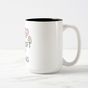 Bleib weich, bleib stark, Pastell-Kunst Zweifarbige Tasse