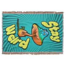 Bleib Weird Psychedelischer Pilz mit Spiral-Hinter