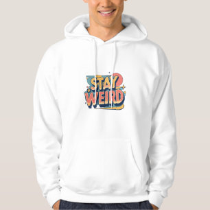 Bleib Weird Retro Hoodie – Vintage-Typografie Mini