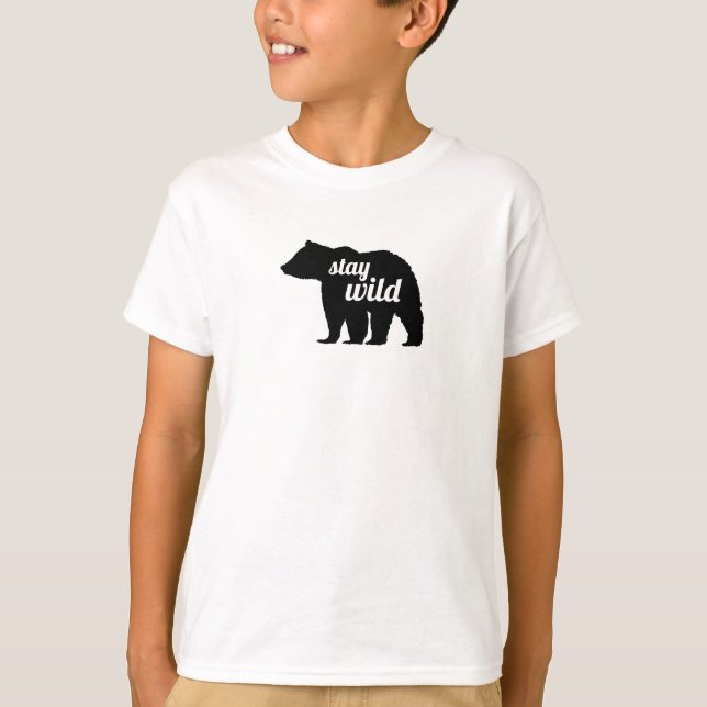 Bleib wild Bär Silhouette T-Shirt (Vorderseite)