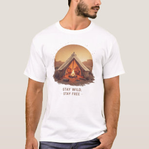 Bleib wild, bleib frei ⛺ Vintage Camping T-Shirt