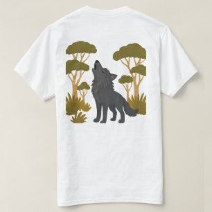 Bleib wild, bleib frei Wolf-Shirt – Minimale Linie T-Shirt