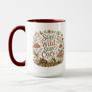 Bleib wild, bleib gemütlich Pilz Cottagecore Wald Tasse