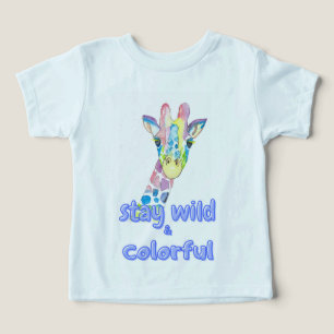 Bleib wild & bunt – Süße bunte Giraffe Aquarell