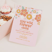 Bleib wild, Flower Child, Retro-Blumen-Geburtstag