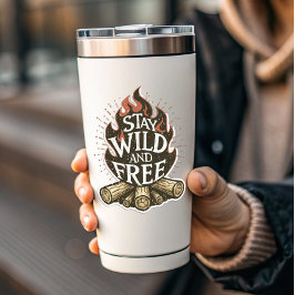 Bleib wild & frei Feuerstelle Aufkleber | ausgesta
