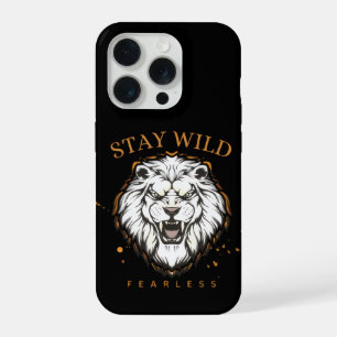 Bleib Wild Furchtlos Löwe Handyhülle Ästhetik Bo iPhone 15 Pro Hülle