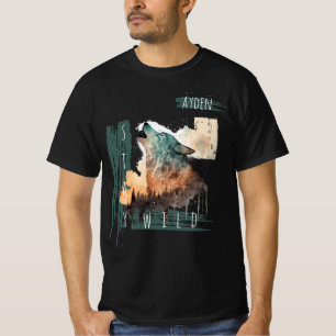 "Bleib Wild" Howling Wolf Anpassbar T-Shirt