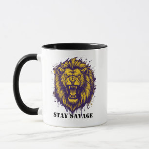 Bleib Wild Löwe Grafik Wilder Alpha Löwe Tasse