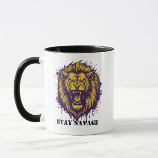Bleib Wild Löwe Grafik Wilder Alpha Löwe Tasse