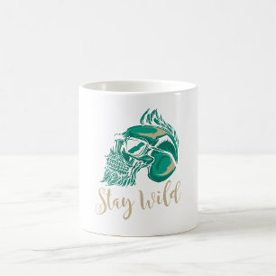Bleib Wild Moderner Bärtiger Totenkopf Kaffeetasse