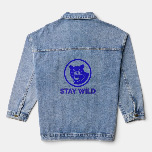 Bleib Wild Panther Jeansjacke (Rückseite)