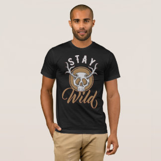 Bleib wild - Retro-Hirschschädel-Vintage-T-Shirt T-Shirt