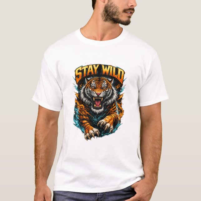 Bleib Wild – Roaring Tiger Energy Tee (Vorderseite)