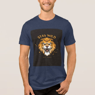 Bleib Wild T-Shirt Löwengesicht Tri-Blend Shirt