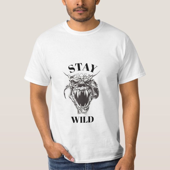 Bleib Wild Teufelsschädel T-Shirt (Vorderseite)
