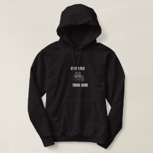 Bleib wild, trainiere hart Wolf Hoodie Fitness Swe