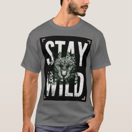 Bleib Wildes Leopardengesicht T-Shirt Design