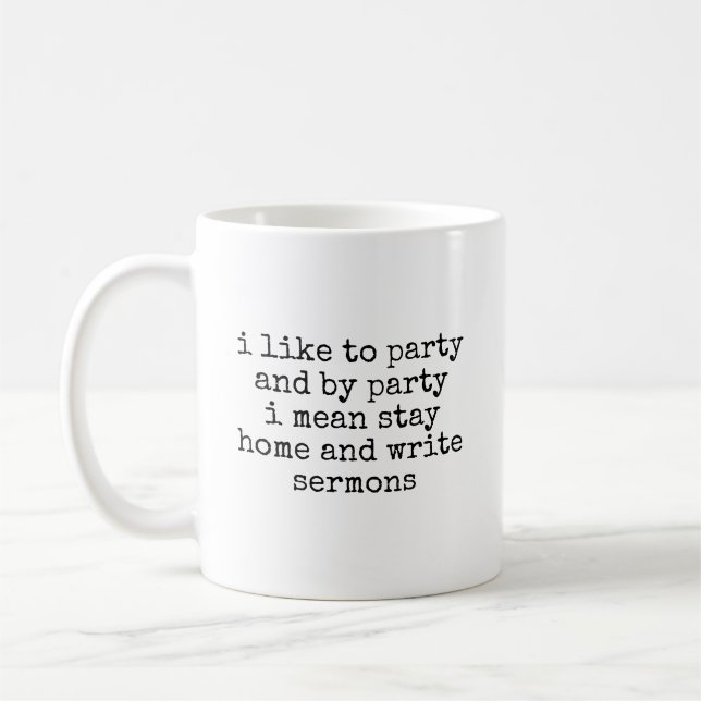 Bleib-zu-Hause-Sermon Lustiger Pastor Prediger Min Kaffeetasse (Links)