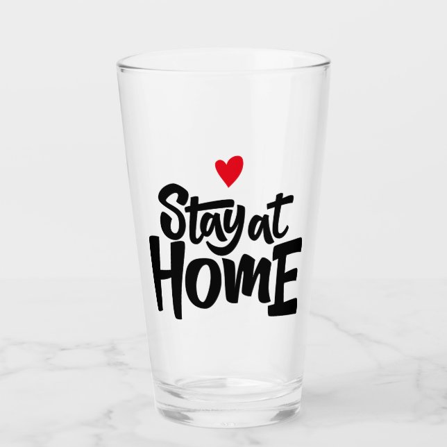 Bleibe am Herzen der Zuhause Glas (Vorderseite)