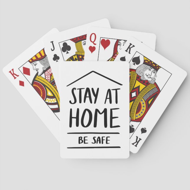Bleibe an der Zuhause ist sicher Spielkarten (Rückseite)