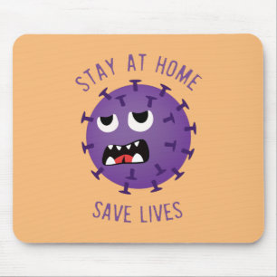 Bleibe an Zuhause Rette Beängstigendes Virus Mousepad