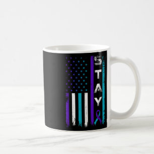 Bleibe Aquamariner Lila Ribbon US-Flagge Suizidprä Kaffeetasse