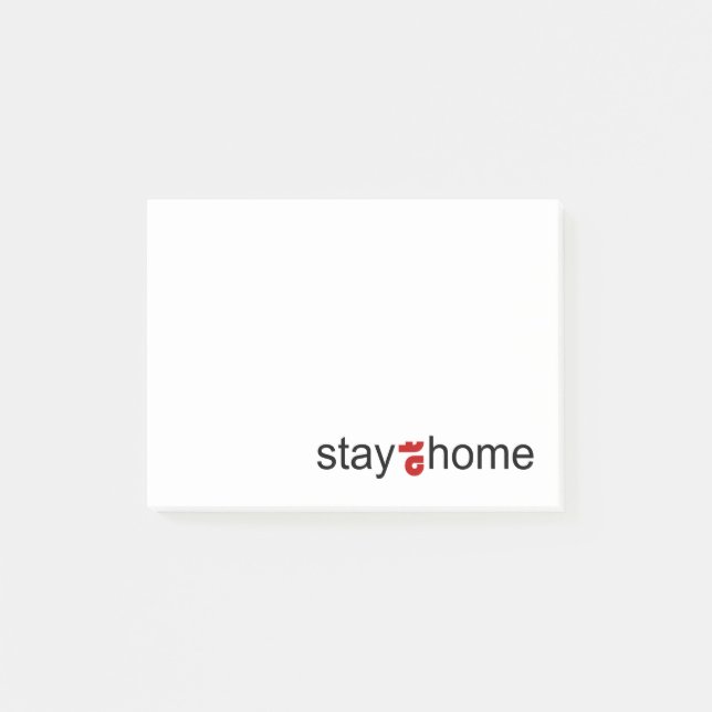 Bleibe auf Zuhause Post-it Klebezettel (Vorderseite)