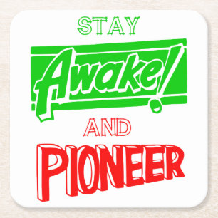 Bleibe Awake und Pioneer Rechteckiger Pappuntersetzer