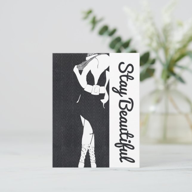 Bleibe Beautiful Diick Chick Postkarte (Stehend Vorderseite)