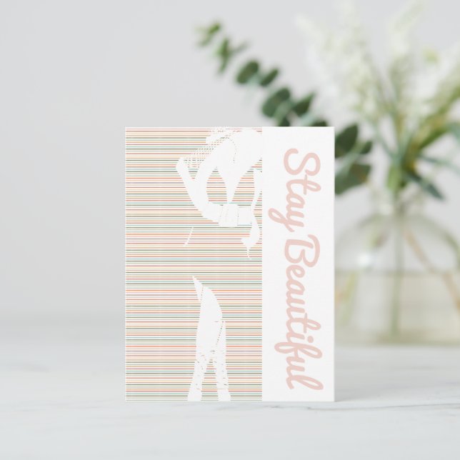 Bleibe Beautiful Diick Chick Postkarte (Stehend Vorderseite)