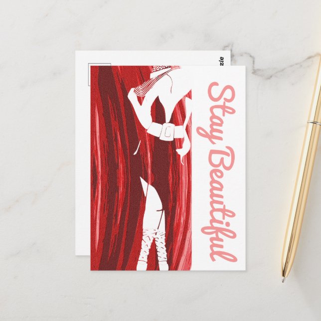 Bleibe Beautiful Diick Chick Postkarte (Vorderseite/Rückseite Beispiel)